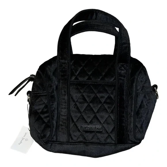 Vera Bradley Mini Satchel Black Velvet Crossbody NWT