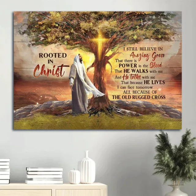 Magic Tree Religious Song Bible Verse Rooted In Christ Canvas Poster Wall Art