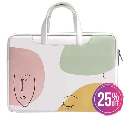 Antler Pattern Custodia Laptop-Borsa con tracolla staccabile tan 