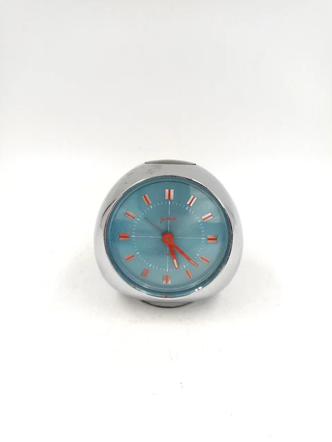 Réveil alarme mécanique vintage Goldbühl Germany horloge Space Age midcentury 70