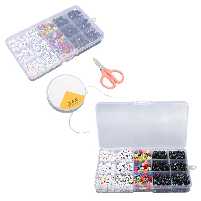 Children's Letter Beads Set Acrylic Alphabet Number Beads For Bracelets Necklace
