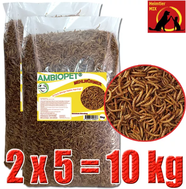 Ambiopet Mehlwürmer getrocknet 10 kg Nager Vögel Reptilien Fisch Igel Koifutter