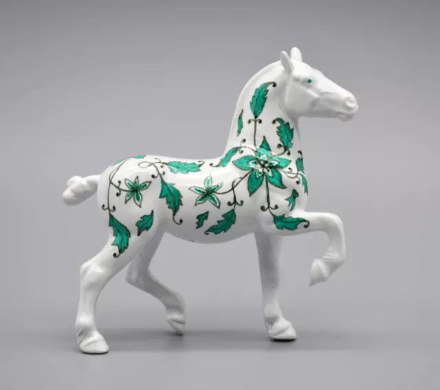 Custom G3 Belgian Stablemate Breyer Horse - Glossy Green Floral - 1:32
