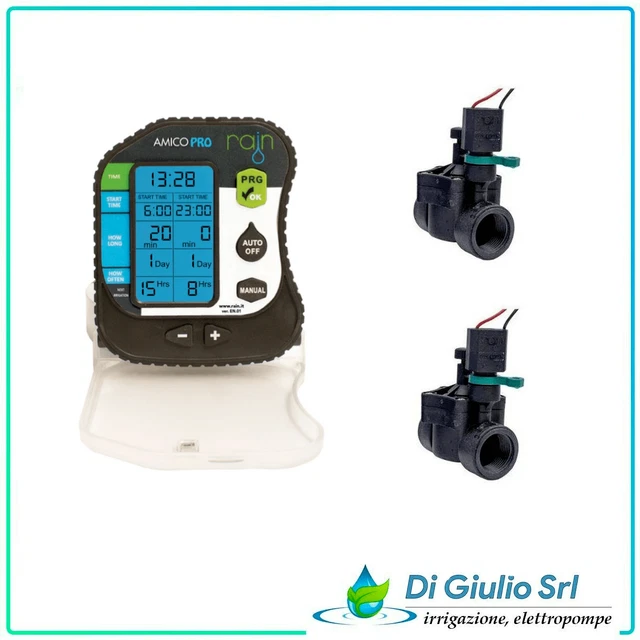 Centralina Rain Amico Pro 2 Zone +2 Elettrovalvole Da Pozzetto Rn150 1" 9V Ip68