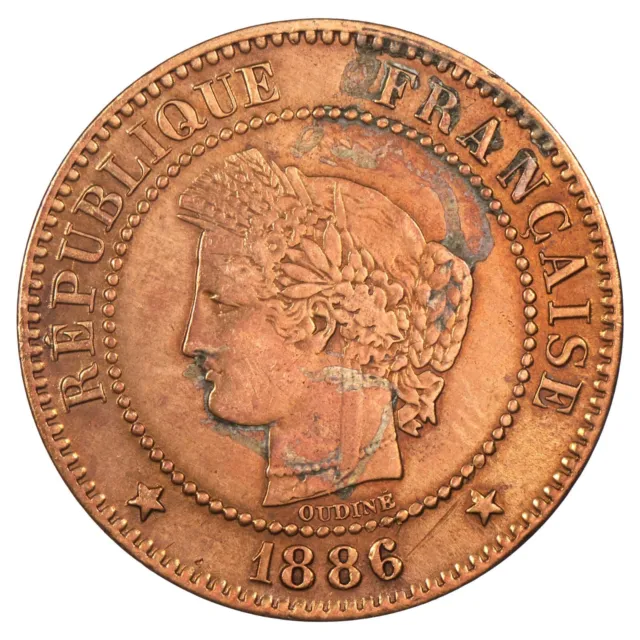 France 2 centimes Cérès 1886 A Paris bronze TTB F.109/12 Gad.105 KM.827 monnaie