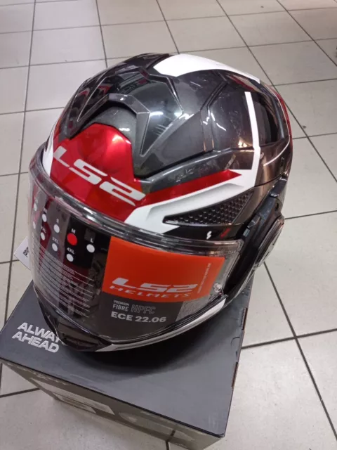 Casco Ls2 Ff901 Misura M Black Whithe Red Misura M