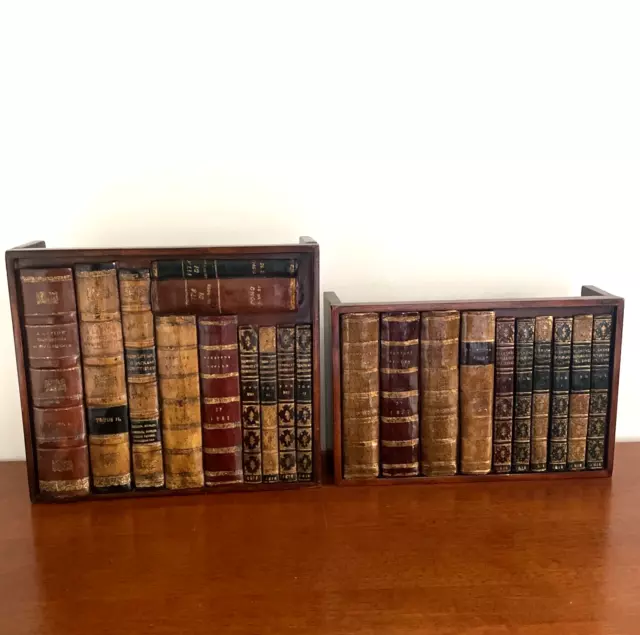 Theodore Alexander Faux Antique Books Library Panels Shelf Sitters Old World