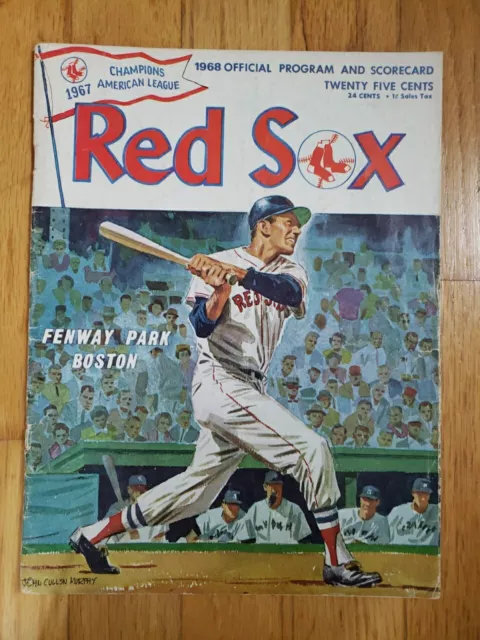 1968 Boston Red Sox vs New York Yankees Baseball Program Mantle
