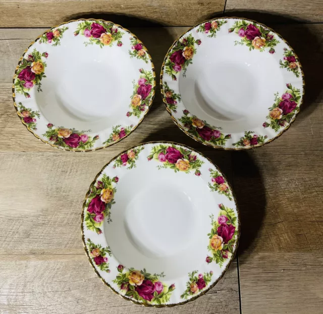 Royal Albert Old Country Roses 1962 Rimmed Soup Bowls Set Of 3 NWT 8”