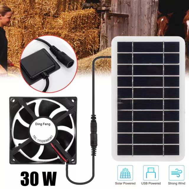 Solar Powered Exhaust Fan Greenhouse Air Ventilation Chicken Coop Air Extractor