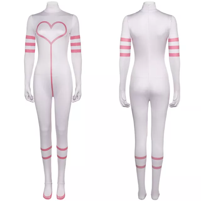 Hazbin Hotel Angel Dust White Adult Cosplay Costume Jumpsuit Halloween Outfit