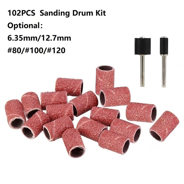 Protable Sanding Drum Kit Drum Sleeve 102pz Carborundum Levigatura Metallo