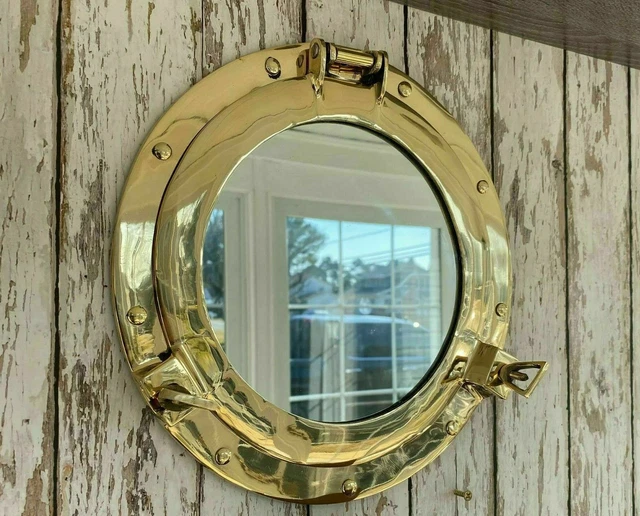 Miroir hublot en aluminium 12" Réplique de décoration murale maritime...