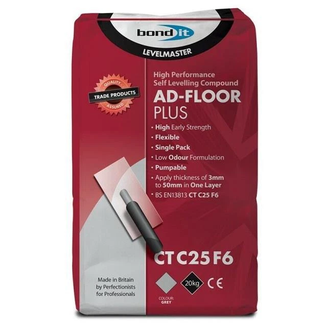 Bond It LEVELMASTER AD-FLOOR PLUS selbstnivellierende Nivellierverbindung 3-50 mm grau 20 kg