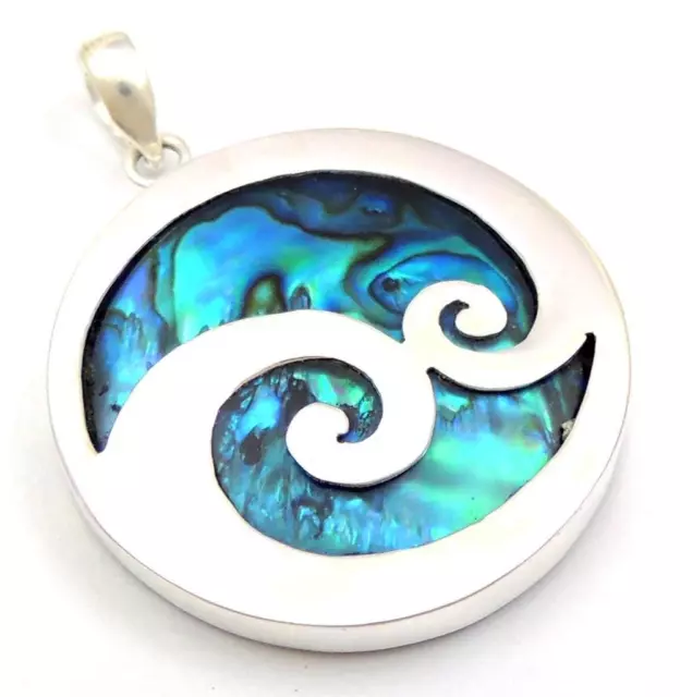 Natural Paua Abalone Shell 925 Sterling Silver Pendant Women Men Jewelry SF052