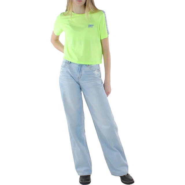 Superdry Womens Green Cropped Short Sleeve Tee Graphic T-Shirt 8  6344