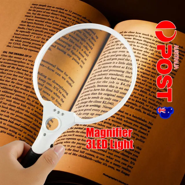 Handheld Magnifying Glass 25X Magnifier w/ 3 LED Lights Jewelry Reading Loupe M