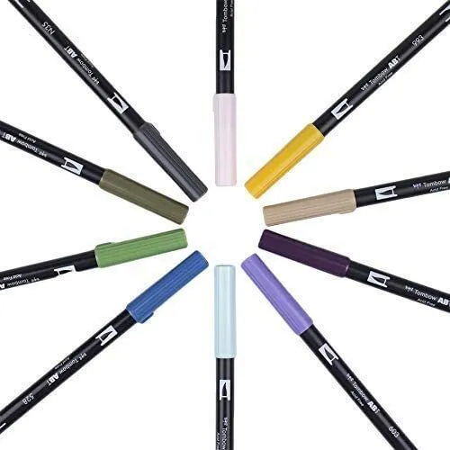 Tombow 56188 Dual Brush Pen Art Markers, Galaxy, 10-Pack 