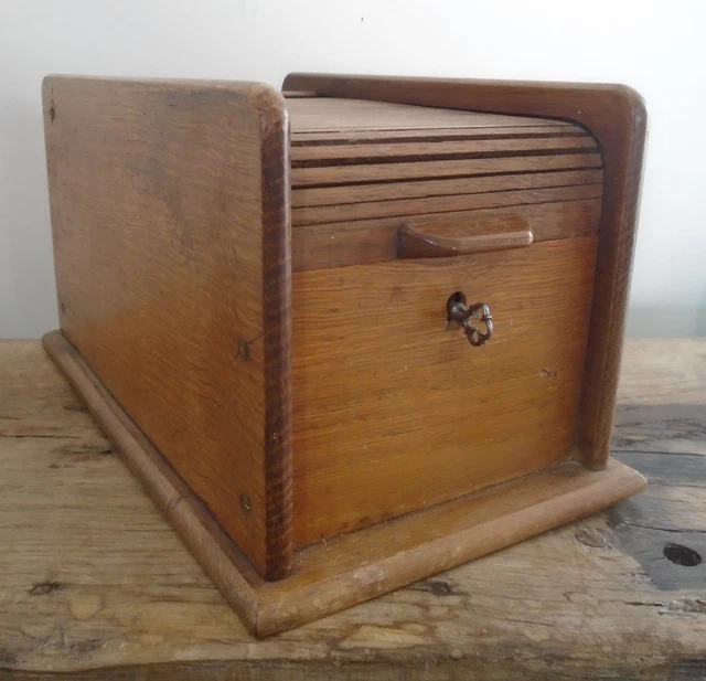 classeur bureau bois volet roulant vintage