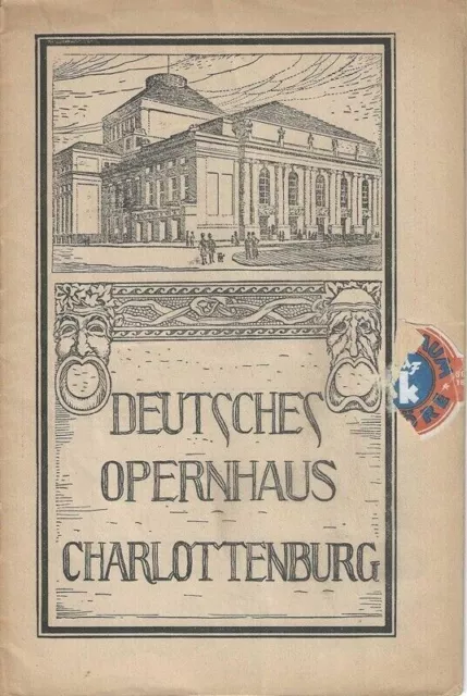 Berlin September 1923 Deutsches Opernhaus Charlottenburg Der Zigeunerbaron
