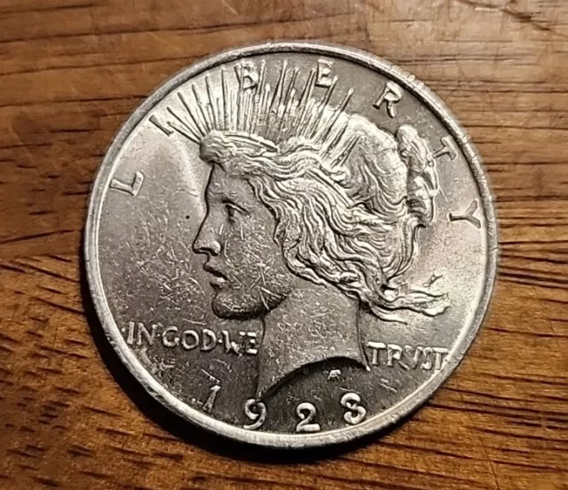 1923 Peace Dollar AU Circulated Silver Coin #10