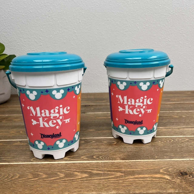 DISNEYLAND MAGIC KEY Exclusive Popcorn Bucket With Lid 2021 Disney Set