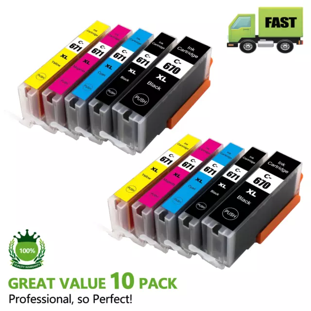 10x Ink Cartridges for Canon PGI670XL CLI671XL PIXMA MG7766 TS5060 TS6060 TS8060