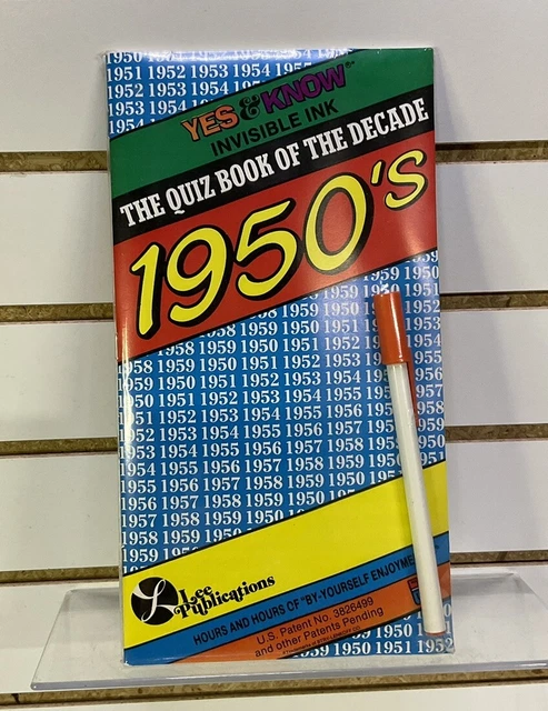 YES KNOW 1950’ Decade Trivia Invisible Ink Lee Publications Quiz Book ...