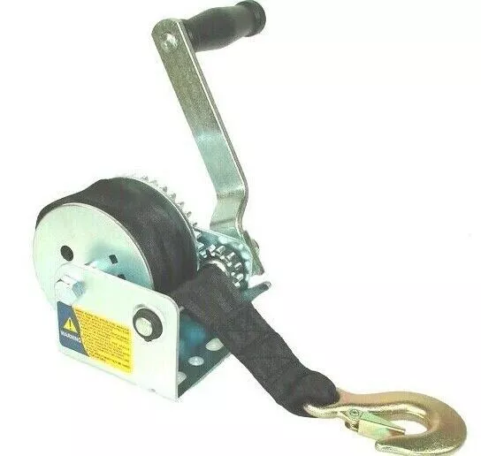 Standard Hand Winch with Strap 250kg/850lb Manual Robust Boat Trailer Winch