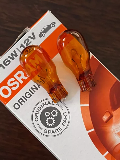 OSRAM 921NA WY16W 12V 16W ORANGE BULB 5D LAMP W2 GLASS BASE LAMP