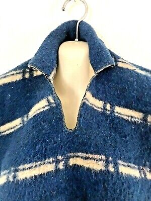 Vintage South American hand woven native reversible child’s Poncho with Collar 3