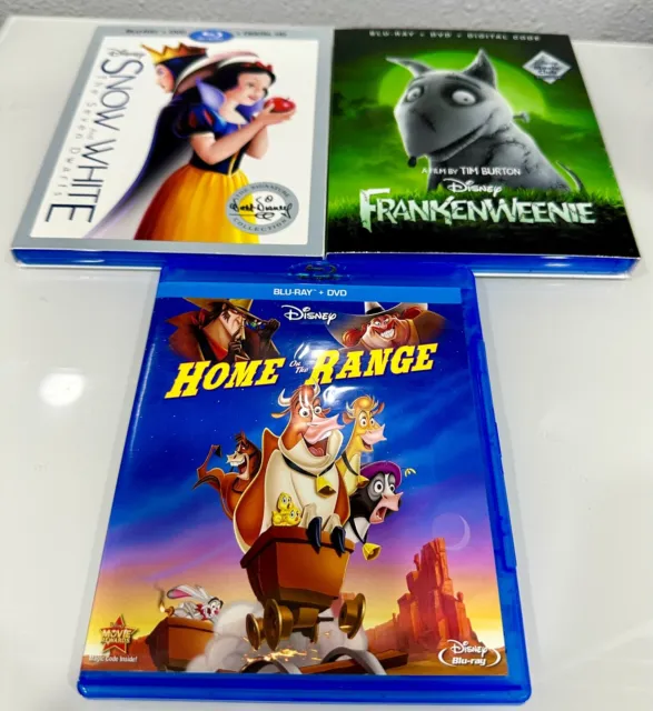 Disney Blu-Ray 3 Pack: Snow White, Frankenweenie, and Home on the Range