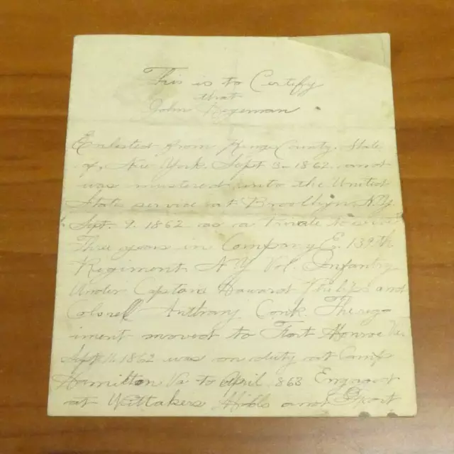 Civil War Handwritten Discharge Letter For Union Soldier Who Was In Vicksburg Civil War Handwritten Discharge Letter For Union Soldier Who Was In Vicksburg
