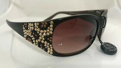 Jimmy Crystal New York Brown Leopard Design Sunglasses, Style #GL838