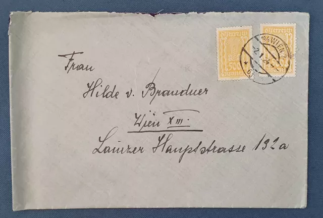 1924, Brief nach Wien, gelaufen