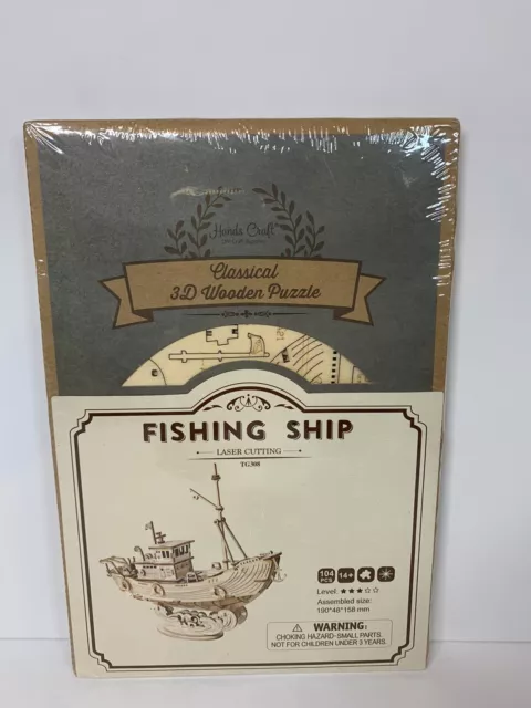 New DIY 3D Puzzle Model Kit Fishing Ship 104pcs Moderate Difficulty FAST US Ship