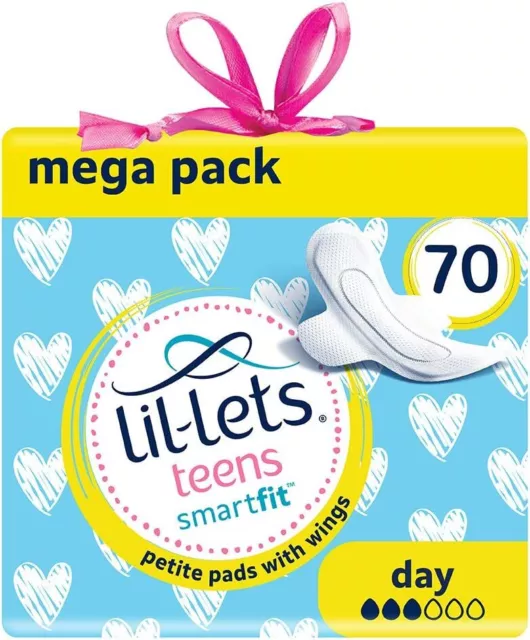 Lil-Lets Teens Day Pads X 70, Petite Towels For Girls & 14 count (Pack of 5)