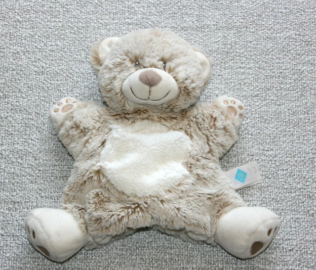 Tex Baby Doudou Ours Plat Marionnette Blanc Marron Chine Empreintes Etat Neuf