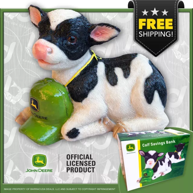 Officially Licensed John Deere Realistic Calf Baby Cow Savings "Piggy" Coin Bank