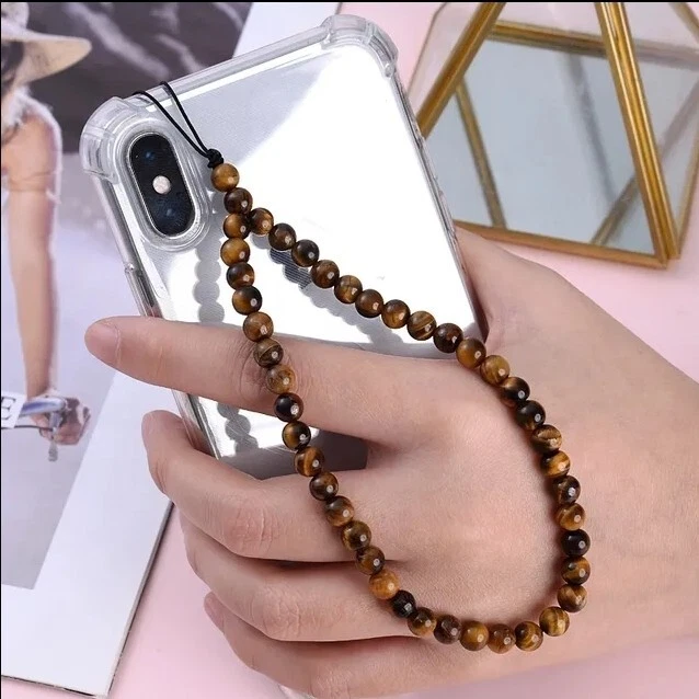 Mobile Strap Phone Charm Beads Chain Jewelry Crystal Stone Anti-Lost Lanyard
