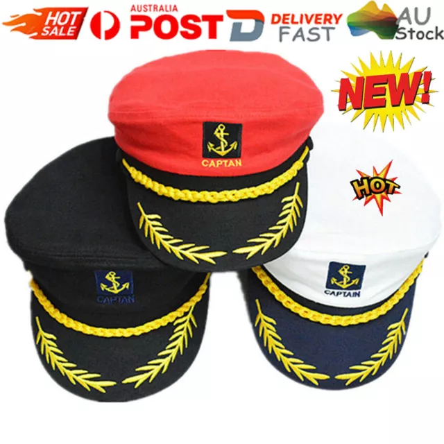 Adults Outdoor Cotton Sailor Ship Boat Captain Hat Navy Marins Admiral Cap JQ