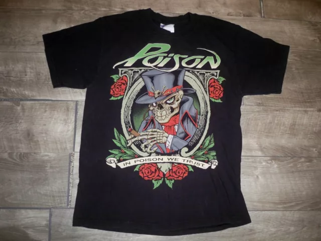 In Poison We Trust 25th Anniversary Rock Tour Concert Band TShirt Tee Med Retro