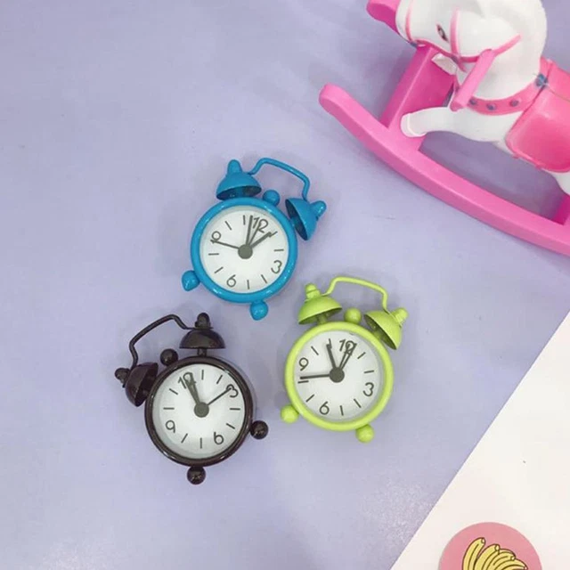 Mini Alarm Clock Electronic Round Number Double Bell Quartz p Digital x N2S0
