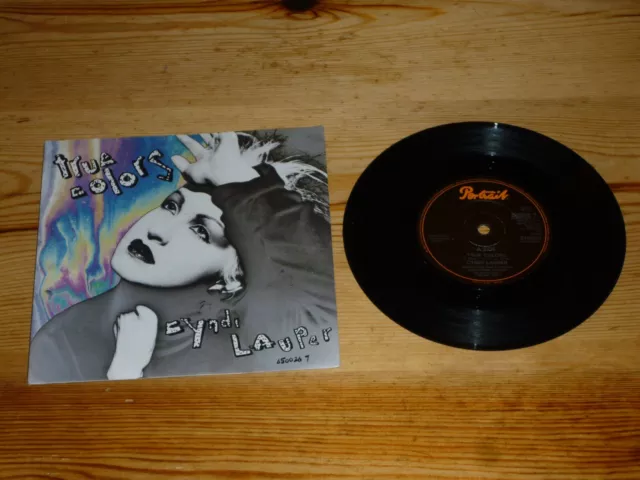 CYNDI LAUPER TRUE COLOURS 7" INCH SINGLE VINYL RECORD 45rpm P/S EX++/NEAR MINT