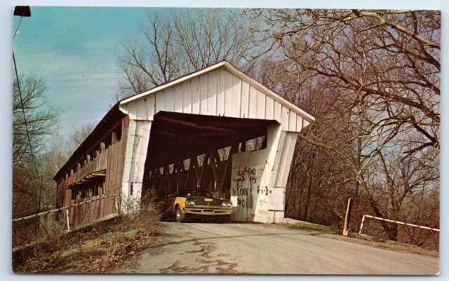 Postcard Coburn Covered Bridge near Spencerville, Indiana F165