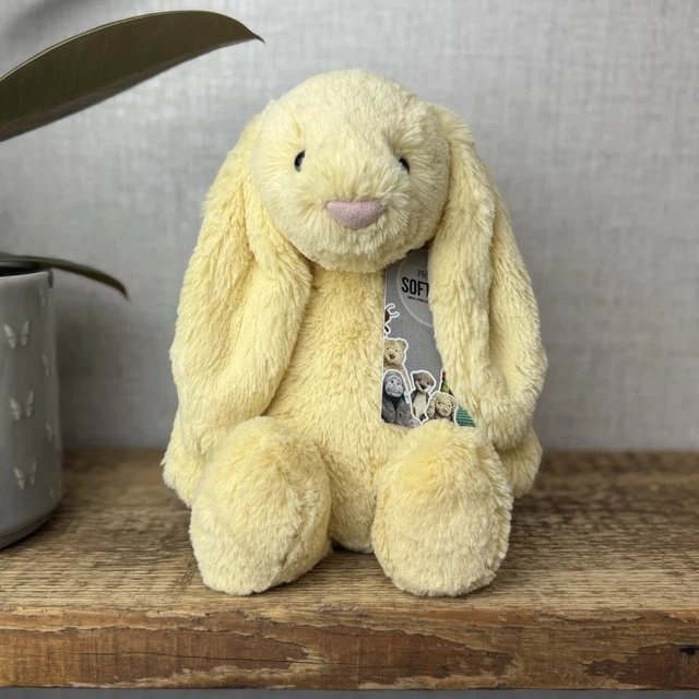 JELLYCAT MEDIUM BASHFUL Lemon Bunny - Medium Bunny Yellow Lemon - White ...