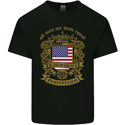 All Men Are Born Equal American America USA Mens Cotton T-Shirt Tee Top