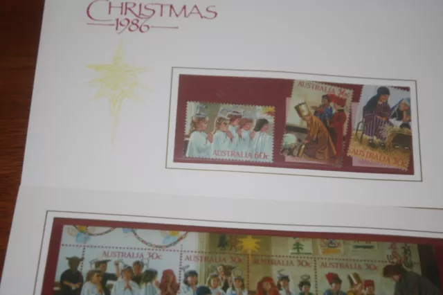 christmas 1986 stamp eight mint unused stamps