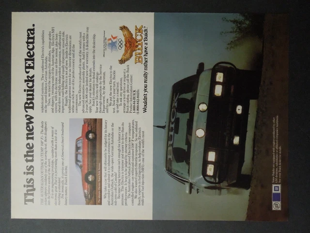 1984 BUICK ELECTRA Magazine Ad - Australian Outback Protype Vehicle