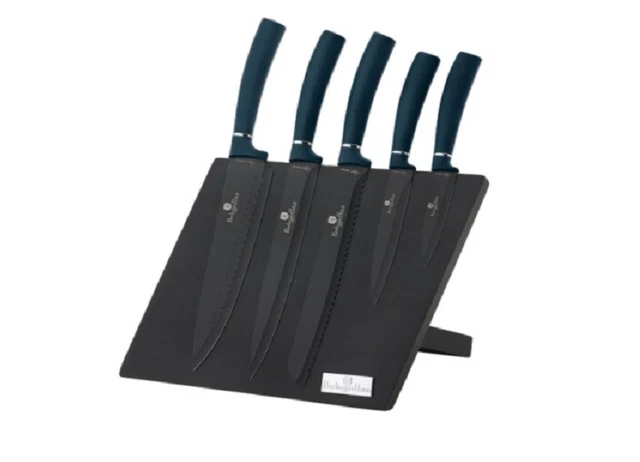 Berlinger Haus BH/2517 6-tlg Messerset mit Magnetständer, Aquamarin Collection